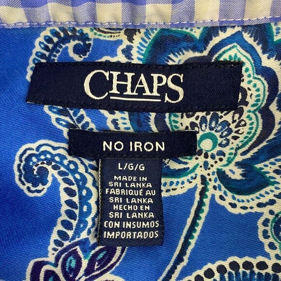 Chaps Paisley Print Button Down Size Large - Picture 5 of 5